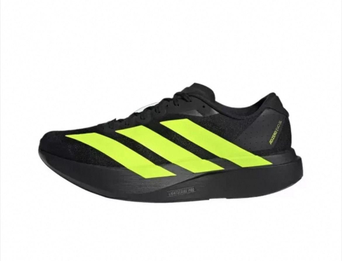 Adidas Adizero EVO SL Running Shoes – Black with Neon Yellow Stripes