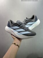 Adidas Adizero Grey & Black Running Shoes with Blue Accent Lightweight Performance Sole – Adidas