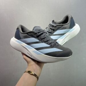 Adidas Adizero Grey & Black Running Shoes with Blue Accent Lightweight Performance Sole – Adidas