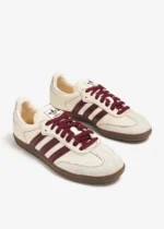 Adidas Samba OG Cream White with Burgundy Stripes & Gum Sole Sneakers