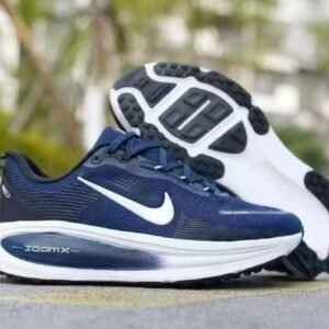 Air Vomero Premium Shoes Navy Blue with White Swoosh & Black Sole – Premium Comfort Edition