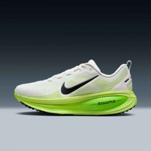 Air Vomero Premium Shoes White Mesh with Neon Green Sole & Black Swoosh – ZoomX Cushioning Edition