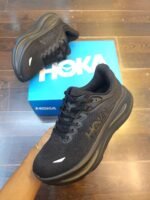 HOKA Bondi 9 Master Quality Running Shoe Black with White Accents