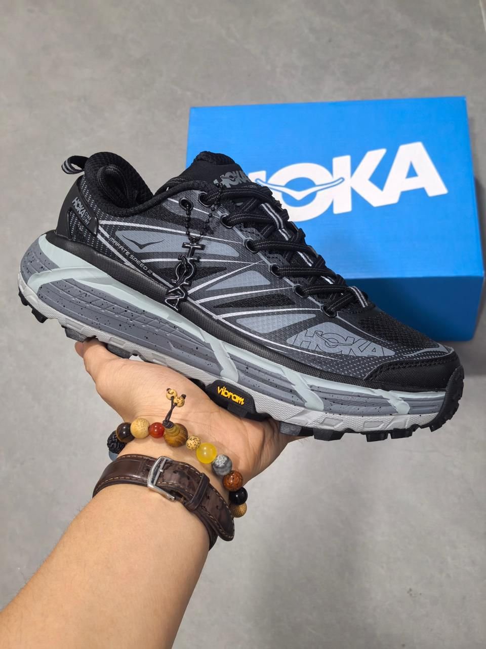 HOKA Mafate Speed 2 Black & Dark Grey Trail Running Shoes