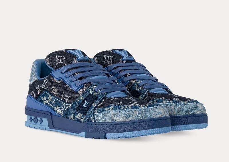 Louis Vuitton LV Trainer Blue Monogram Denim Sneakers