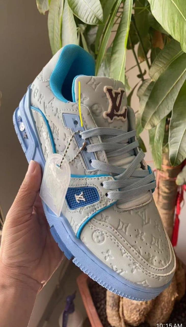 Louis Vuitton LV Trainer Light Grey Blue Sneakers