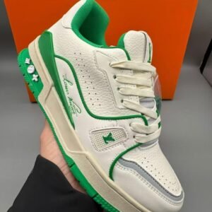 Louis Vuitton LV Trainer White Green Sneakers - Summer Exclusive
