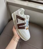 Louis Vuitton Trainer Sneaker White with Brown Detailing