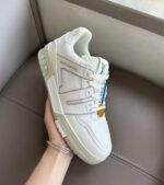 Louis Vuitton Trainer Sneaker White with Yellow Details