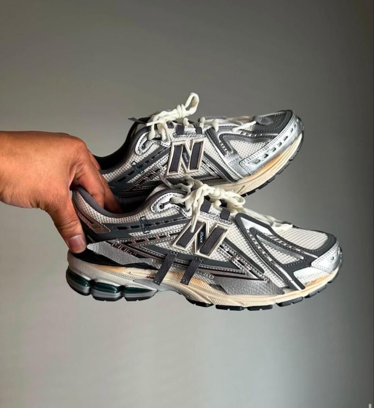 New Balance 1906 Silver Grey with Black & Cream Accents – New Balance
