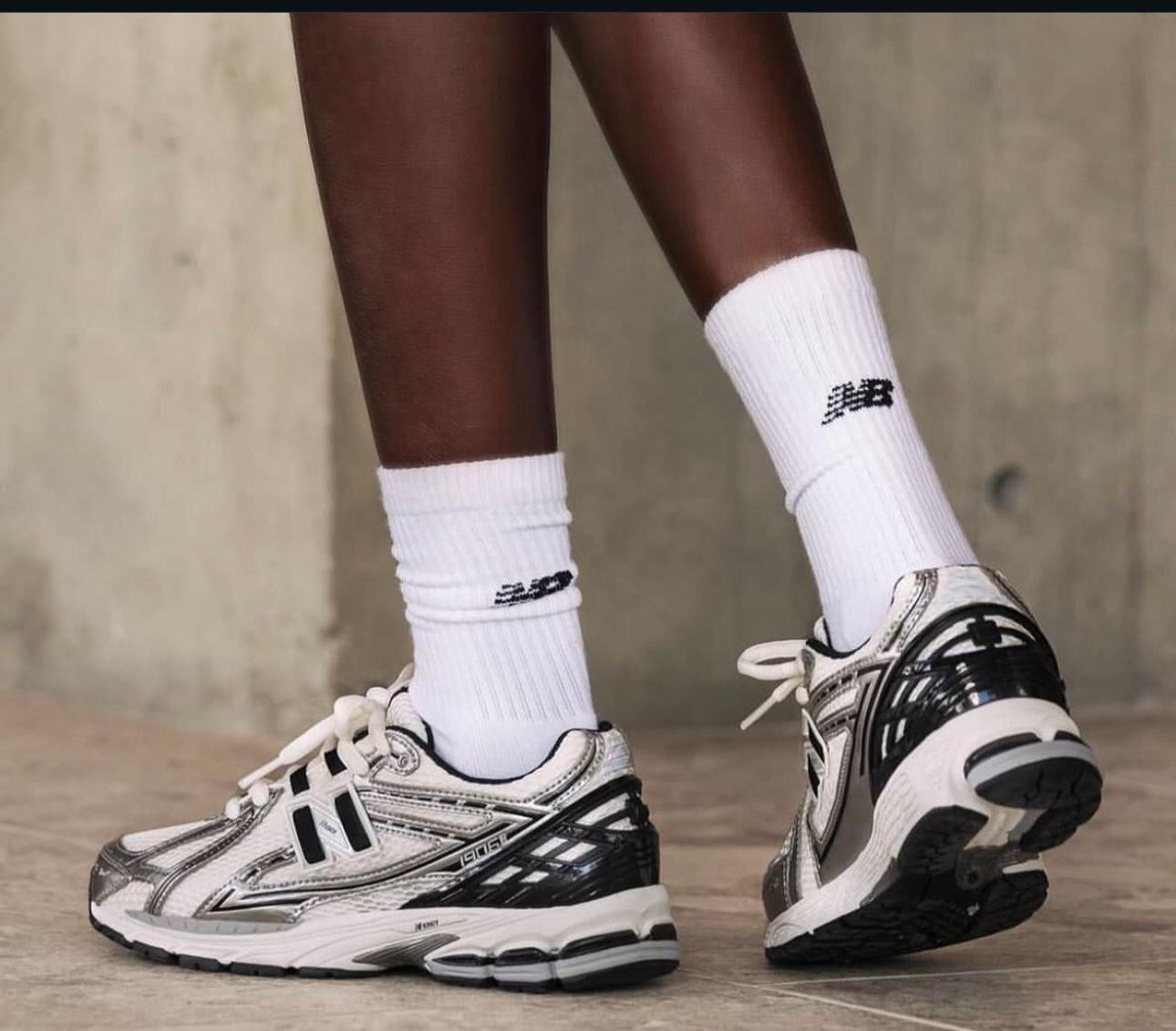 New Balance 1906R Silver with Black & Cream Accents