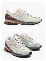 New Balance 1906U Beige & Burgundy Lifestyle Sneakers