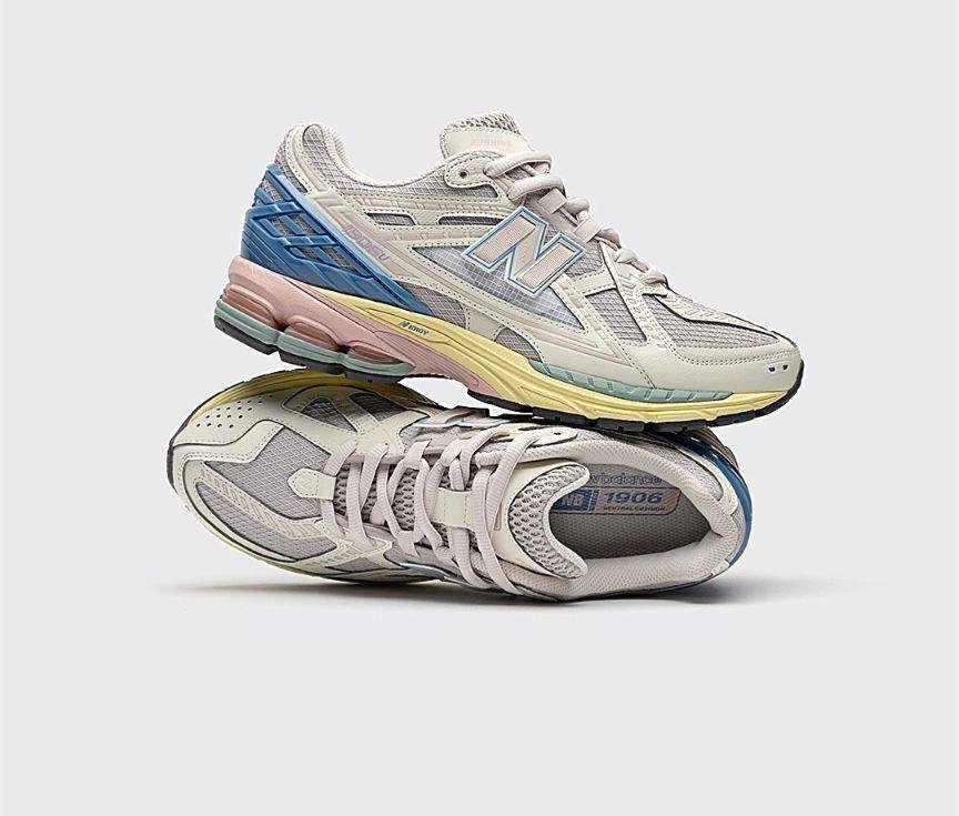 New Balance 1906U Cream White Sneakers with Pastel Multicolor Detailing