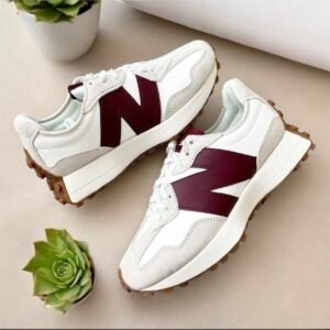 New Balance 327 Off White With Maroon