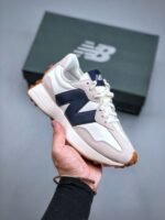 New Balance 327 Off White With Navy Blue