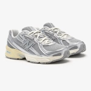 New Balance 740 Light Grey Mesh Running Sneakers with Cream Sole