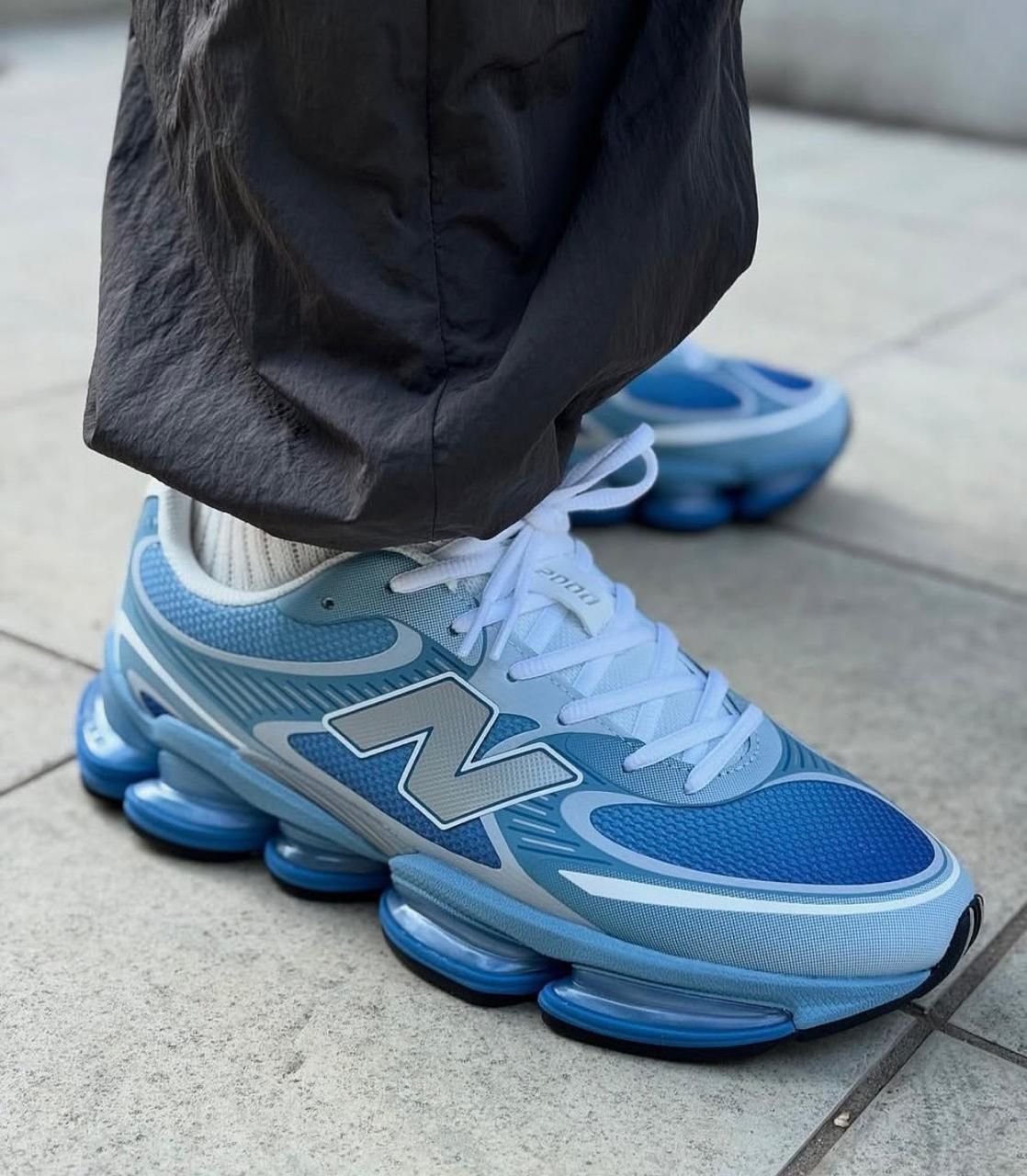 New Balance Sky Blue & Light Grey Cushioned Running Sneakers
