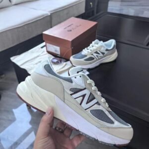 New Balance x Loro Piana Beige & Grey Luxury Sneakers Premium Suede Mesh with Cushioned Sole