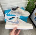 Air Force 1 Beige & Sky Blue Sneakers – Soft Tone Casual Shoes