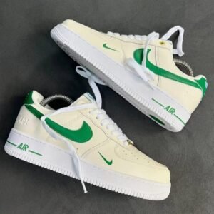 Air Force 1 Cream with Green Swoosh – Fresh Pastel Edition