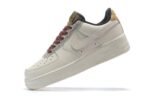 Air Force 1 Low Cream White Leather with Brown & Red Lace Details