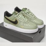 Air Force 1 Olive Green with Black Swoosh Sneakers