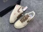 Air Force 1 Sneakers – Beige with Brown Swoosh