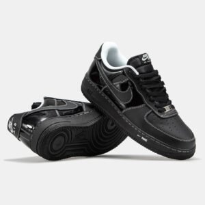 Air Force 1 Triple Black Leather Sneakers – Timeless All-Black Casual Shoes