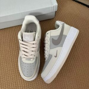 Air Force 1 White & Grey Leather – Minimal Urban Edition