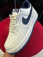 Air Force 1 White & Navy Sneakers – Premium Classic Edition