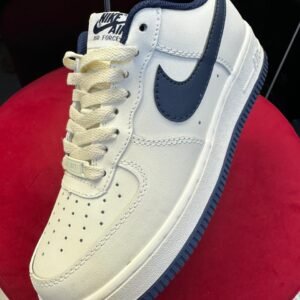 Air Force 1 White & Navy Sneakers – Premium Classic Edition