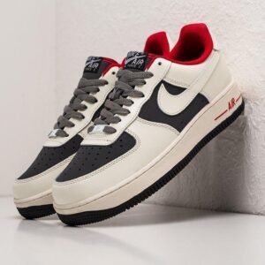 Air Force 1 White with Black & Red Accents – Retro Vibe Edition