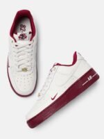Air Force 1 White with Maroon Sole & Swoosh – Retro Contrast Edition