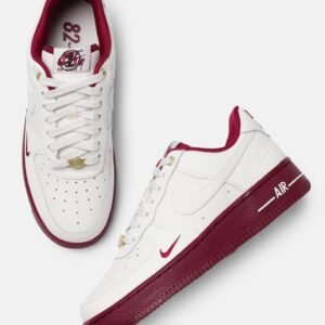 Air Force 1 White with Maroon Sole & Swoosh – Retro Contrast Edition