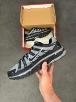 P-6000 Black & Grey Running Sneakers – Premium Cushion Sports Shoes