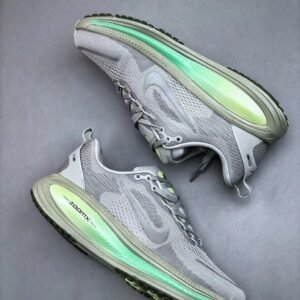 Vomero 18 Grey Sneakers with White & Light Green Detailing