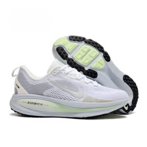Vomero 18 Triple White with Neon Green Sole Detail