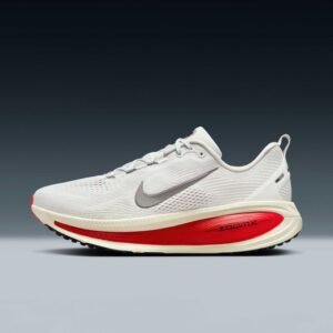 Vomero 18 White with Red Heel Detailing