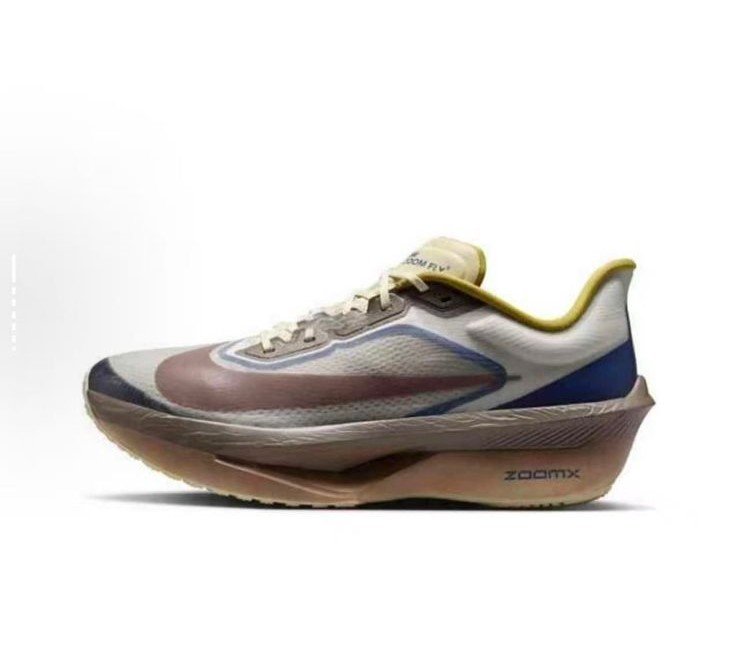 Zoom Fly 6 Brown, Blue & Yellow Running Shoes – Advanced Responsive Road Running Sneakers