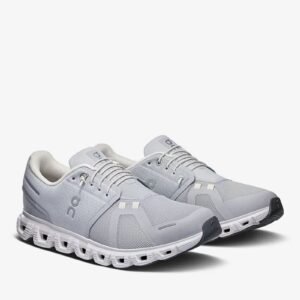 On Cloud 6 All White Running Shoes Clean Minimal Design with CloudTec Cushioning
