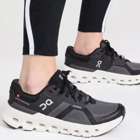 On Cloud Runners Black & Grey Breathable Sports Shoes with Cloud Cushion Sole