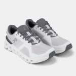 On Cloud Runners White & Grey Lightweight Running Shoes with Cloud Cushion Technology