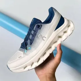 On Cloud Running Shoes White Blue Lightweight Sports Sneakers