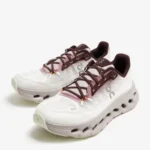 On Cloud Running Shoes White Brown Premium Cushion Sneakers