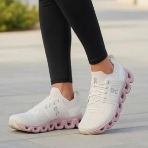 On Cloudswift 4 White & Pearl Mauve Running Shoes Premium Comfort with CloudTec Cushioning