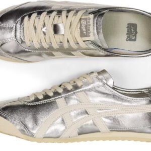 Onitsuka Tiger Mexico 66 Metallic Silver Sneakers Premium Leather Retro Style – Onitsuka Tiger