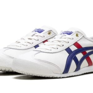 Onitsuka Tiger Mexico 66 White Sneakers with Blue & Red Stripes Classic Retro Style – Onitsuka Tiger