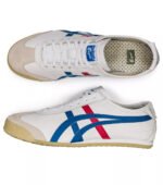Onitsuka Tiger Mexico 66 White Sneakers with Blue & Red Stripes Retro Classic – Onitsuka Tiger