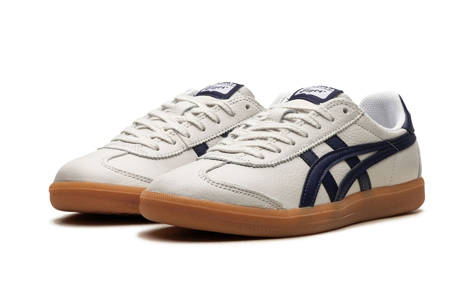 Onitsuka Tiger Tokuten White Sneakers with Blue Stripes Gum Sole Retro Look – Onitsuka Tiger
