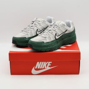 P-6000 White & Green Running Shoes Dual Tone Design with Cushioned Sole
